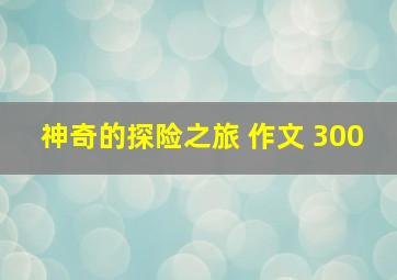 神奇的探险之旅 作文 300